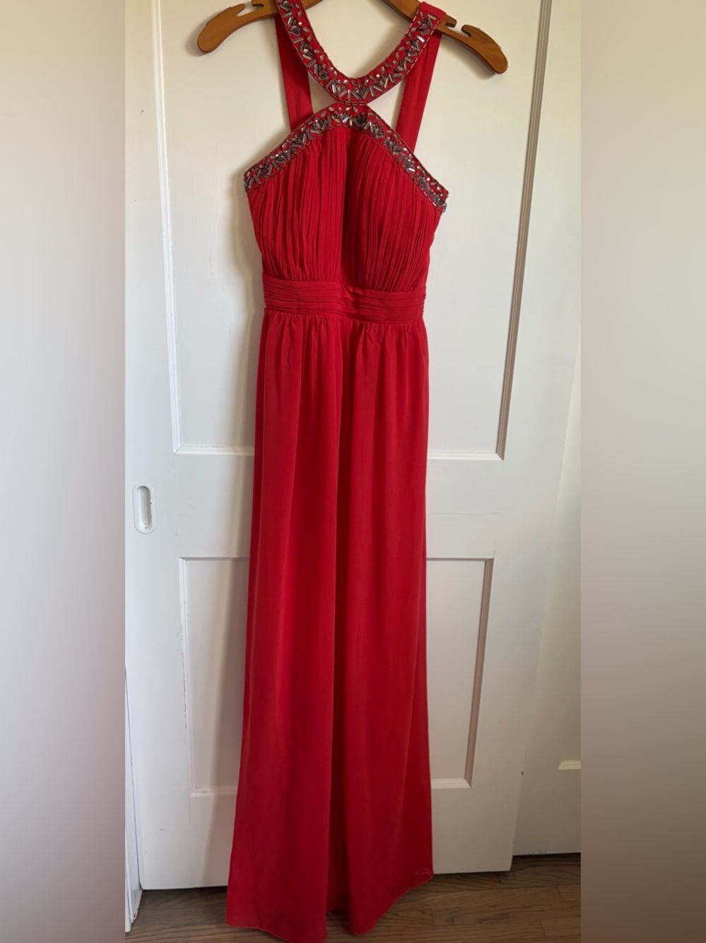Orange Smocked Bodice Evening Dress by Little Mistress - 4